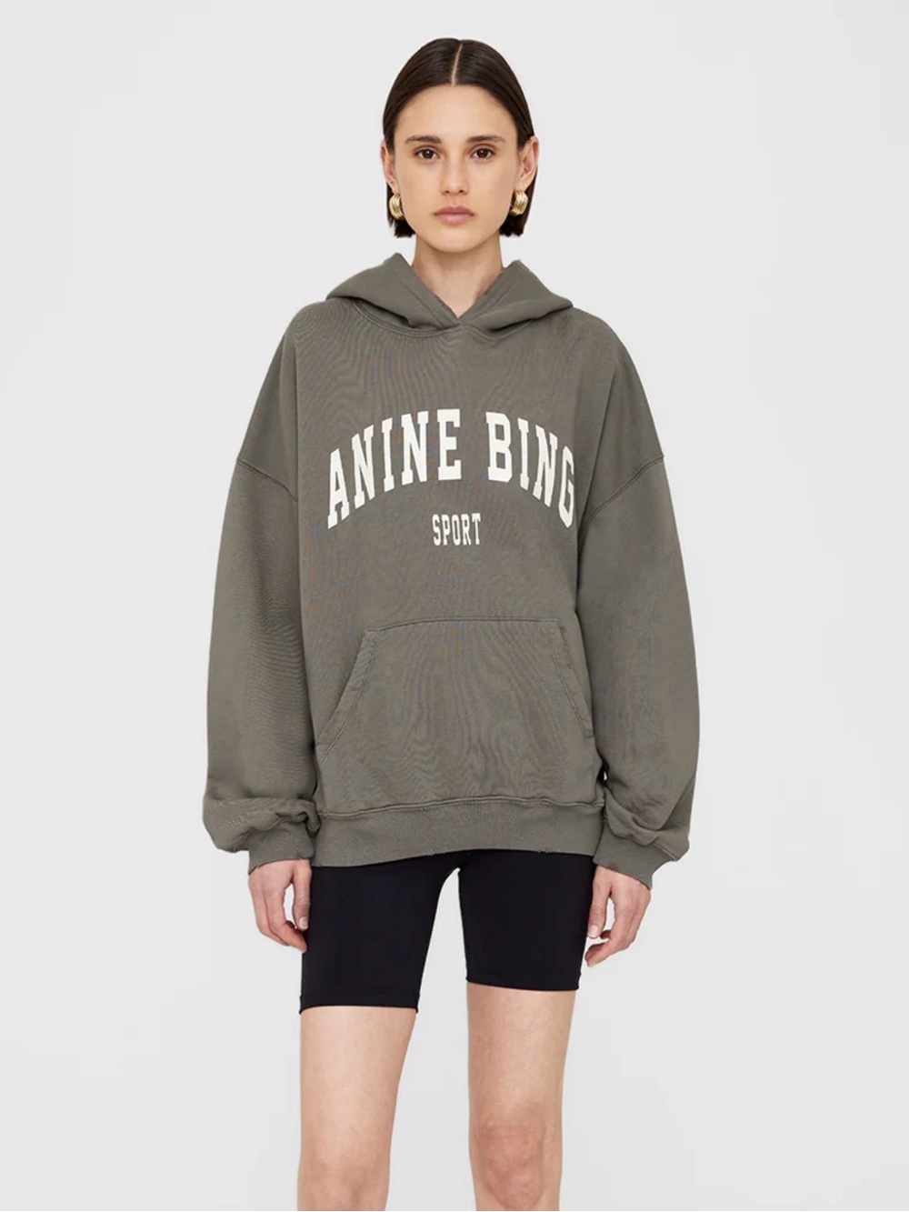 Anine Bing Harvey Dusty Olive Hoodie